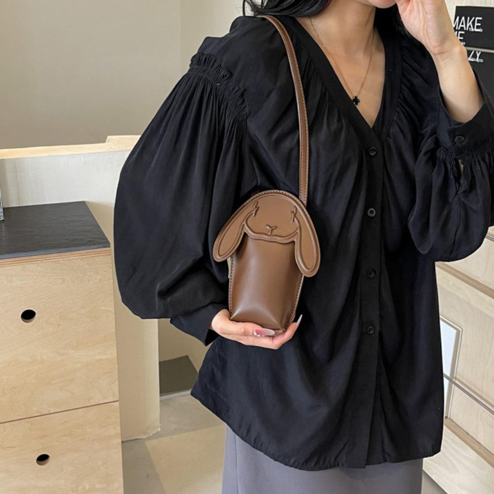 Mini Bunny Phone Bag Cartoon PU Leather Bag Trendy Rabbit Crossbody Bag  Gift