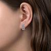 Huitan Statement Women's Hoop Earrings Chain Design Modern Fashionable Female Earrings with CZ Temperament OL Style Lady