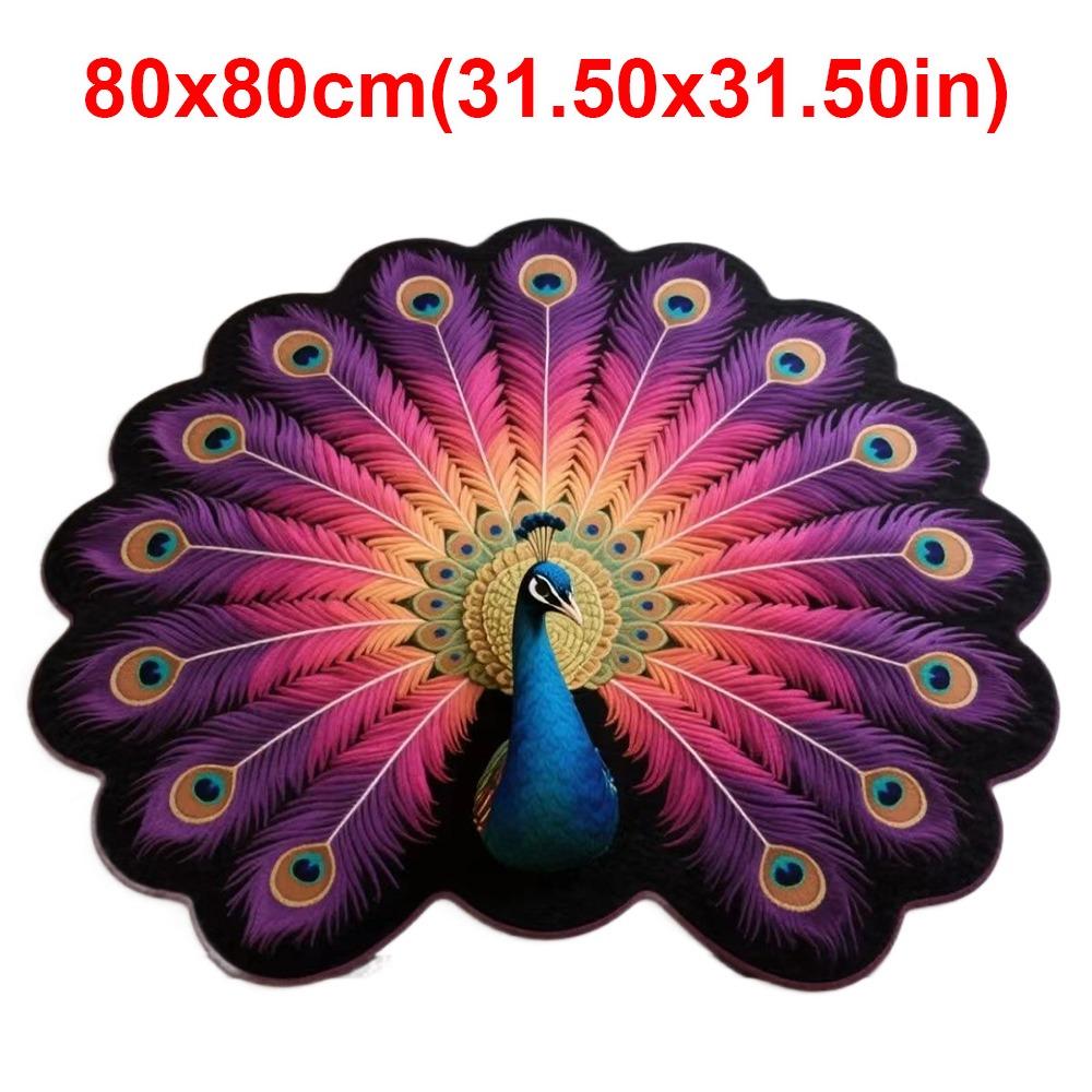 Non-slip Peacock Carpet Special-shaped Door Gasket  for Living Room Tea Table Bedside
