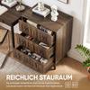 Chest of drawers with three drawers, modern wardrobe, dressing table, suitable for living room, bedroom, hallway (walnut wood)
