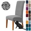 XL Large Size Sleighback Chair Cover Dining Room Luxury Velvet Sofa Chair Case Kitchen Desk Seat Covers Adjustable