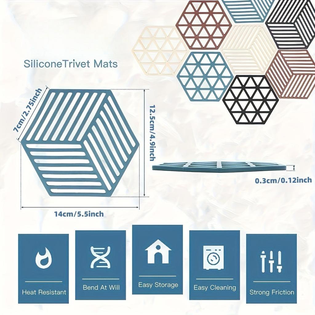 10pcs Heat Insulation Coaster High Temperature Resistant Potholder Home Coaster Silicone Bowl Pad Soft Cup Mat Placemat Placemat