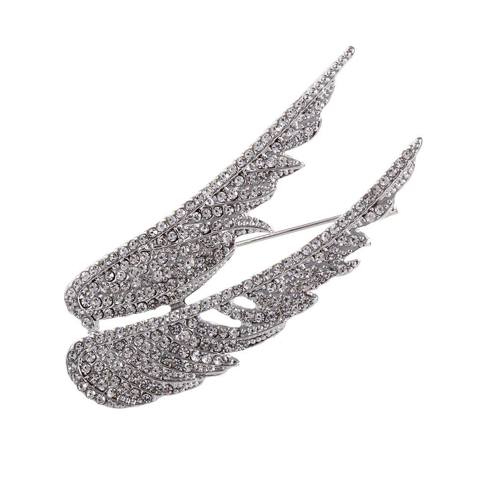 

Gifts Scarf Clip Zinc Zinc Alloy Rhinestone Brooches Korean Style Collar Pin Women Brooch Angel Wings Brooch серебряный
