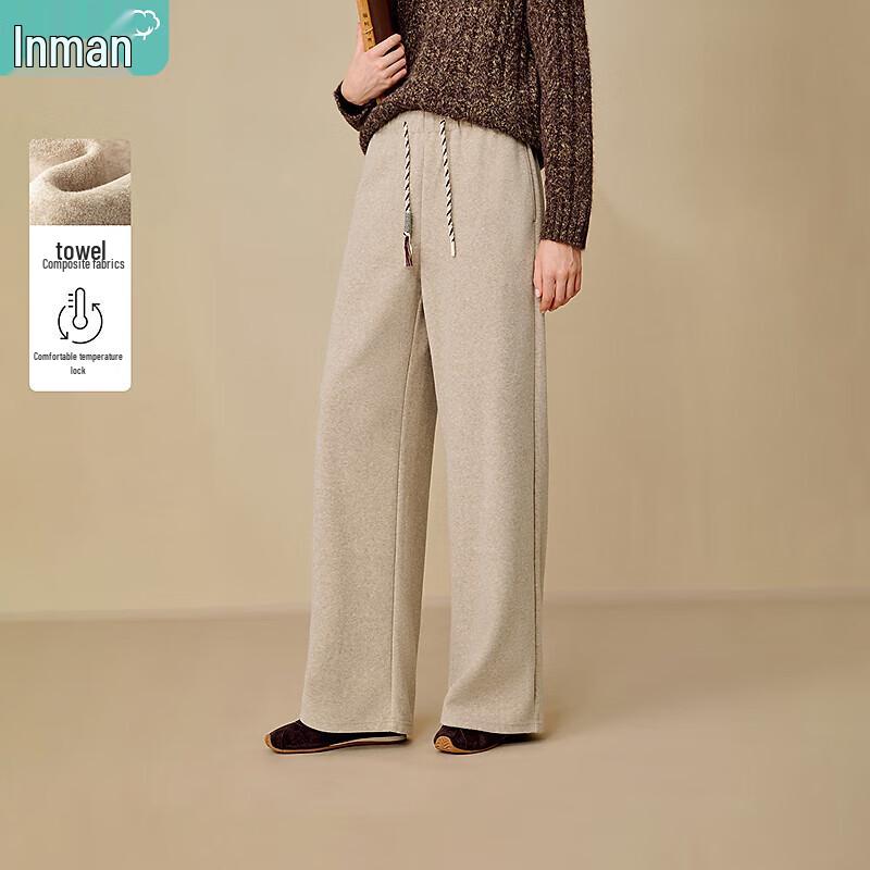 Inman Women's Warm Terry Drawstring Wide-Leg Lounge Pants