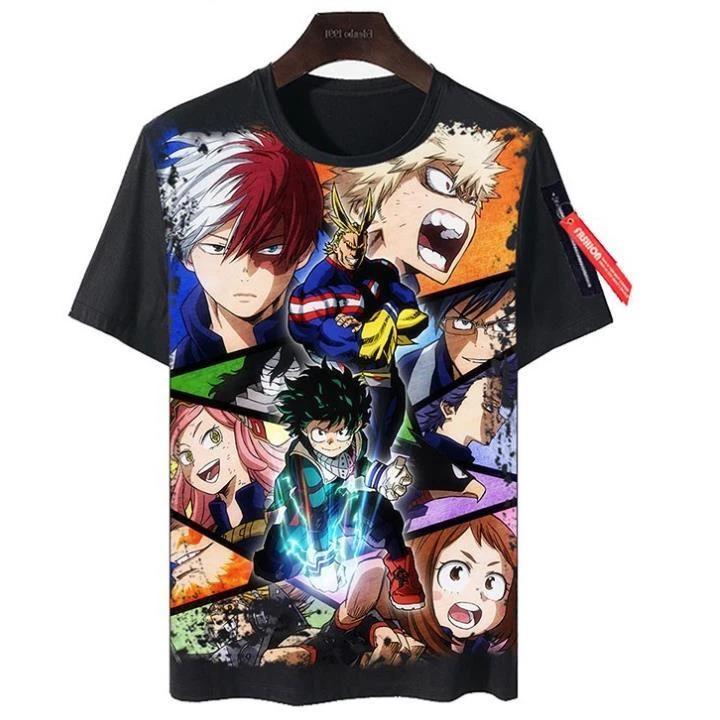 My Hero Academia Cosplay Anime Manga T-Shirt Tee Costumes Black Polyester S