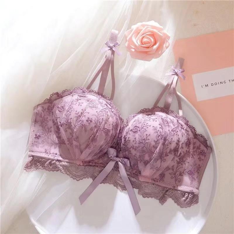 Coppia di Mutandine da Latte Sexy Raccoglitore Pizzo Primavera Estate Donna Petto Piccolo Mostra Grande Previene Caduta