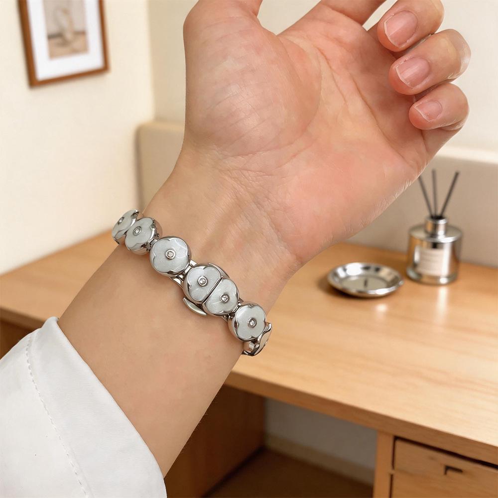 Compatible Bands for Apple S11, iWatch 109876SE, Huawei GT6, Xiaomi 9PRO - Round Bean Drip Glue, Small Flower Design