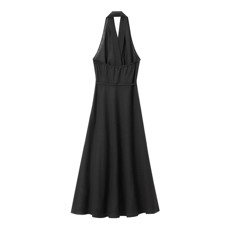 Fashion Style 2024 Summer New Arrival Women's Clothing Stylish Hanging Collar Midi Skirt Mid Length Long Length Dress 4786087