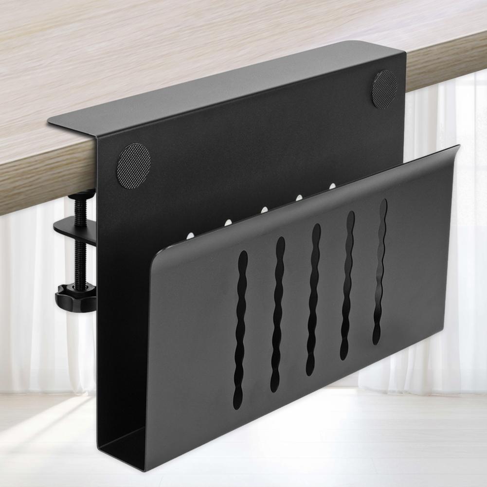 Under Desk Laptop Holder No Drill Clamp on Desk Shelf Hanging Laptop Mount for Office Supplies & Studio Essentials