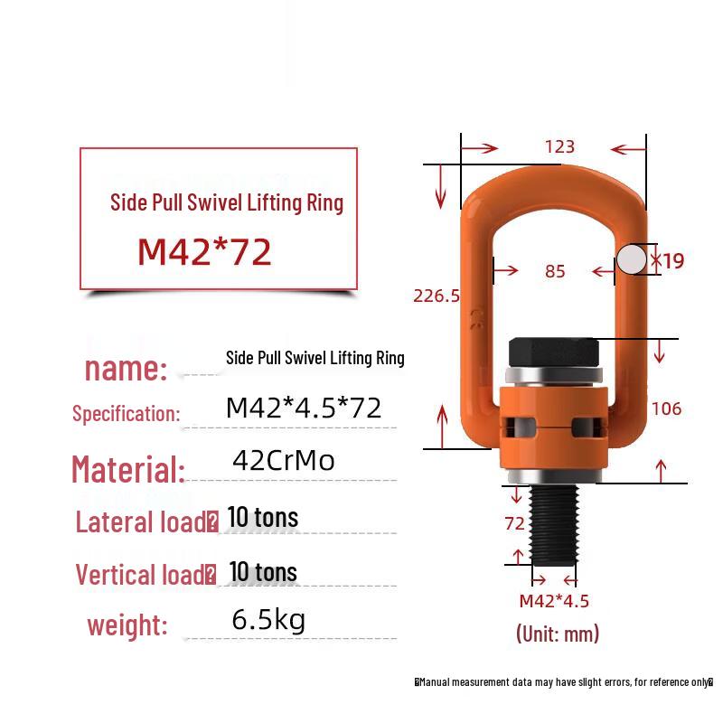 Jundingying Universal Swivel Side-Pull Lifting Ring, Grade 12.9