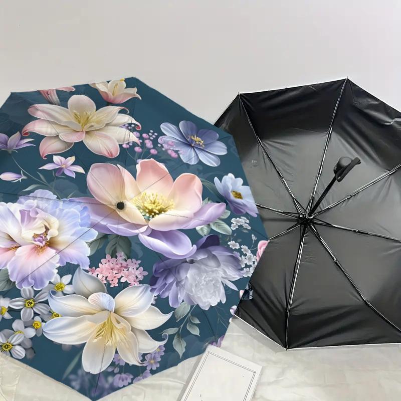 1pc Floral Bouquet with Pastel Colors Umbrella with Plastic Handle,Suitable for All Seasons Home Travel Outdoor UmbrellaDD1554