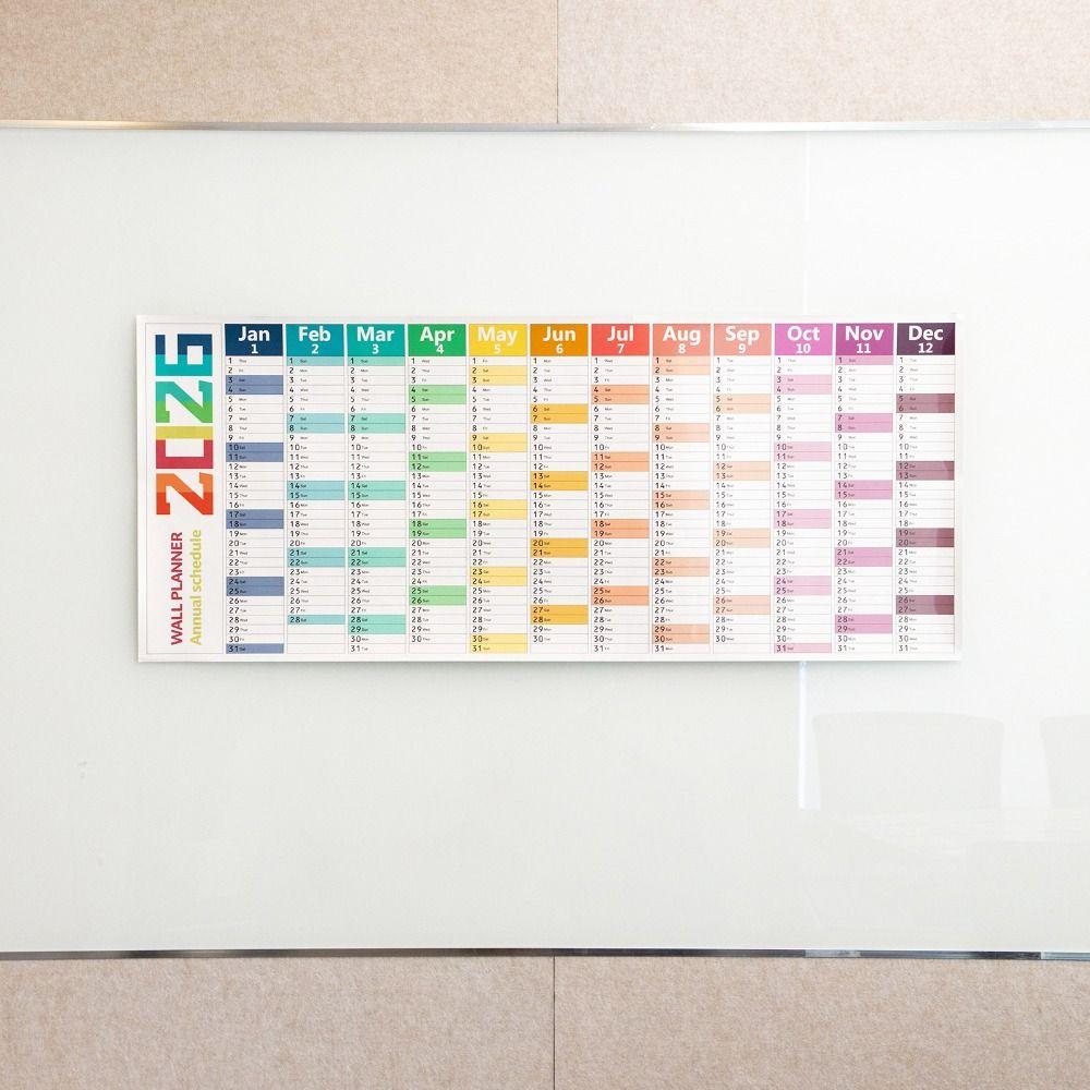 Colorful Large Size Calendar 42x100cm 12 Month Calendar Durable Monthly Planner Calendar  Home Use
