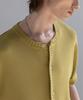 Dekkoloso Panel Rib Short Sleeve Summer Round Cardigan [Green]