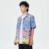 Li Ning X Steven Harrington Cartoon Anime All Over Print Loose Short Sleeve Shirt Men Shirts Purple ASHT017-2