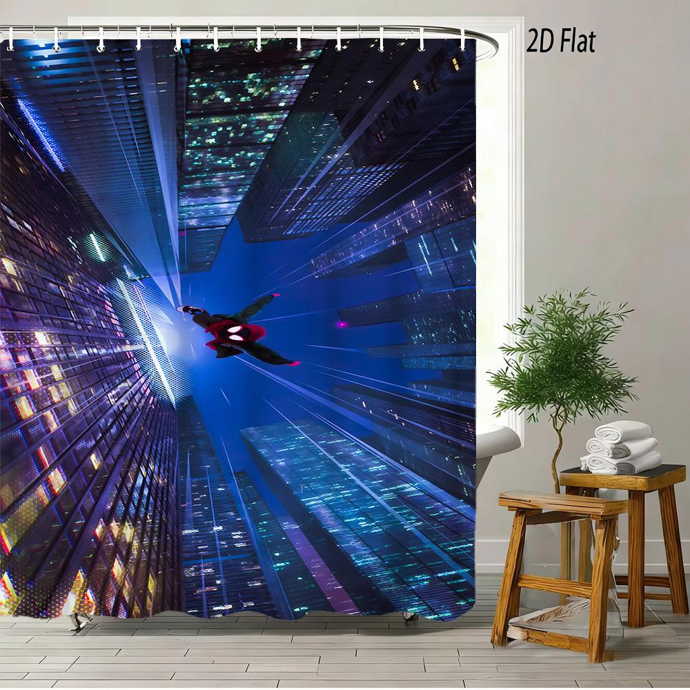 Rocket Raccoon & Groot Guardians Of The Galaxy Space Battle Waterproof Shower Curtain For Cosmic Bathroom Decor