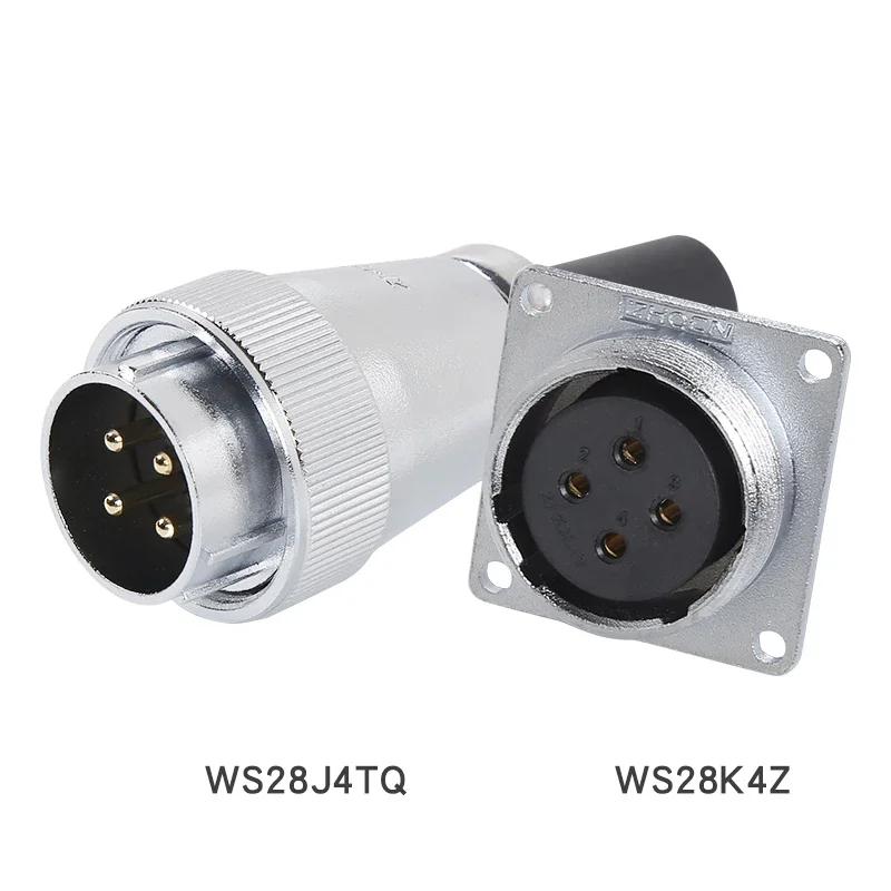 ZHQCN WS28 TQ/Z Industry Automotive Aviation Connector M28 2 3 4 7 10 12 16 17 20 24 26 Pin Panel Mount Male Plug Female Socket