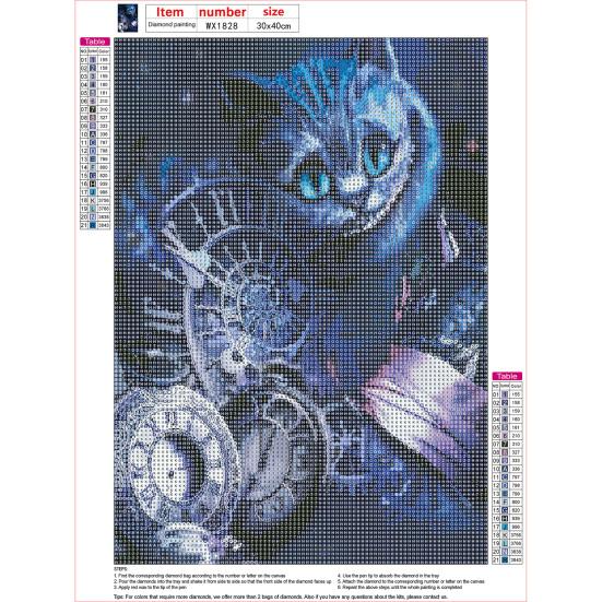 1 Set Diamond Painting Kit Exquisite Cat Pattern DIY Rhinestone Picture Craft Set for Home Decoration