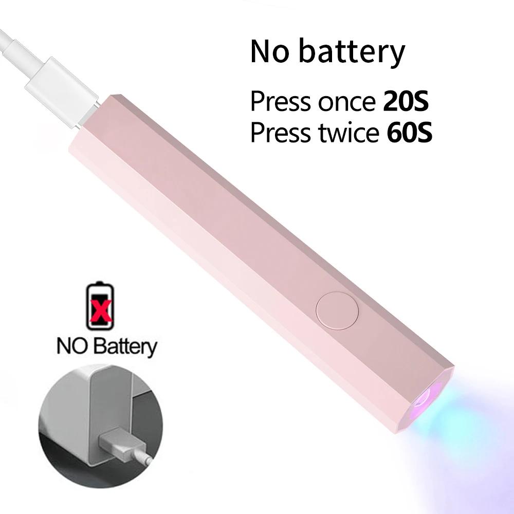 

YIKOOLIN Portable Nail Dryer UV Led Lamp for Curing All Gel Polish USB Professional Quick Dry Manicure Machine Nail Art Tools