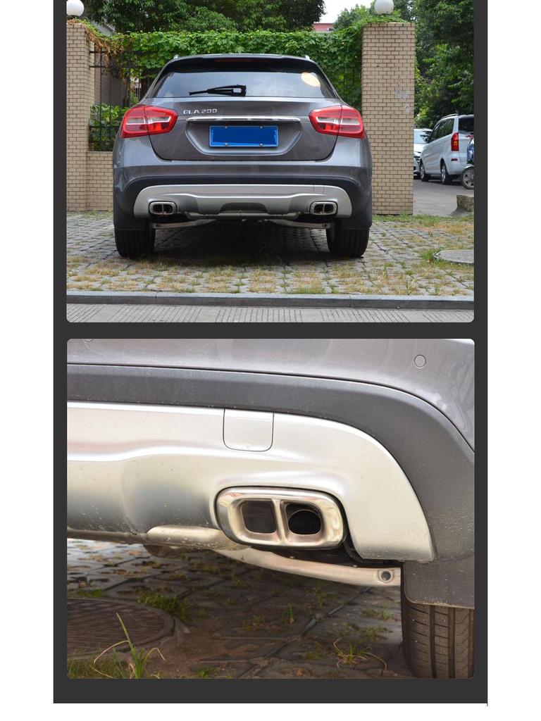 Mercedes-Benz GLA (2016-2020) Quad Exhaust Tailpipe Covers - Black Stainless Steel