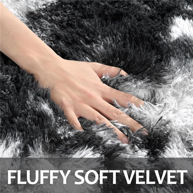 Large Area Rugs for Living Room Super Soft Fluffy Modern Bedroom Rug, Tie-Dyed Indoor Shag Fuzzy Carpets for Girls Kids Nursery Room Home Decor
