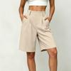 Women Casual Loose Fit Wide Leg Bermuda Shorts with Pockets Mid Length Street Style Five Point Pants Comfortable Everyday Wear