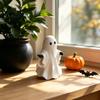 Mini Ghost Statue Cute White Resin Figurine, Miniature Figurine Halloween Decoration, Matte Small Table Ornament Finish Tabletop for Home Shelf Party