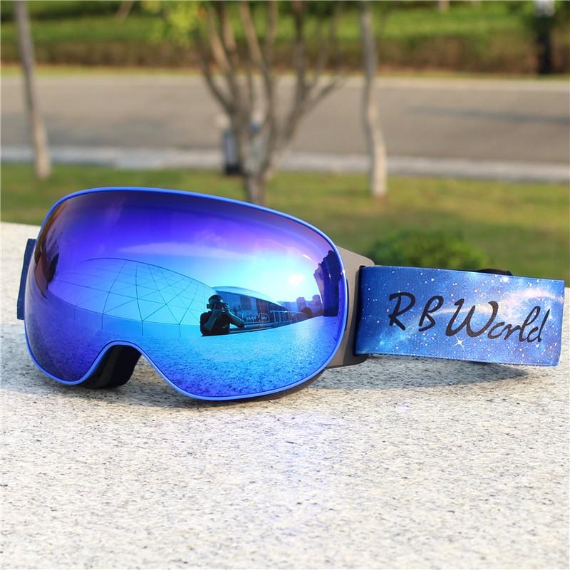 Large Spherical Ski Goggles Men Women Anti-Fog Double-Layer Snowboard Eyewear With Prescription Lens Compatibility