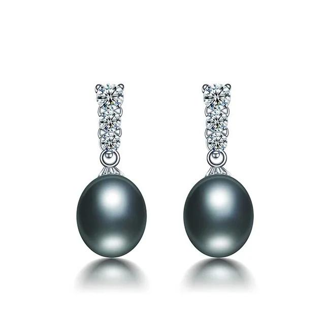 HENGSHENG 100% Real Natural Freshwater Pearl Earrings For Girl, 925 Sterling Silver Drop Earrings With Jewelry Women Earrings