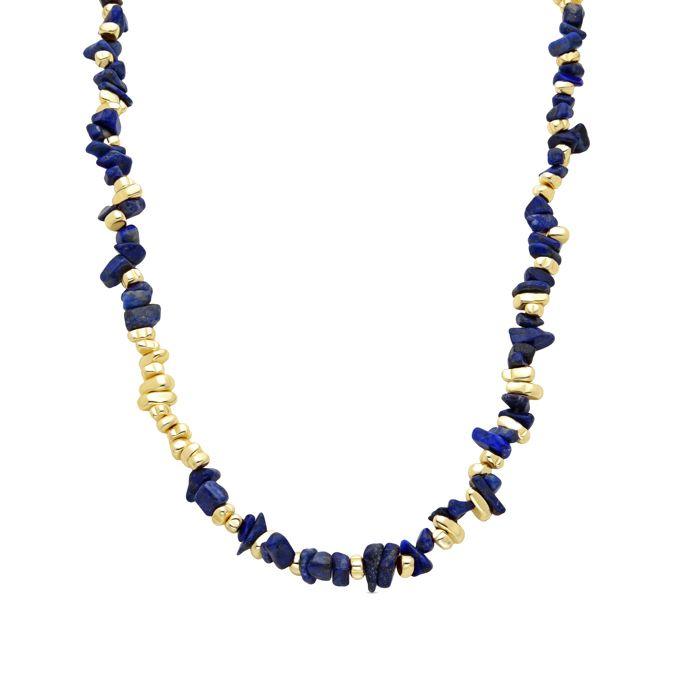 Collier Luxenter En Lapis Lazuli Naturel Fini En or Jaune 18K - Sygo