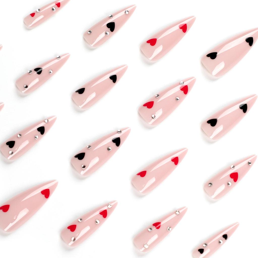 Europäische & Amerikanische French Manicure Spitze Falsche Nägel mit Aufklebern