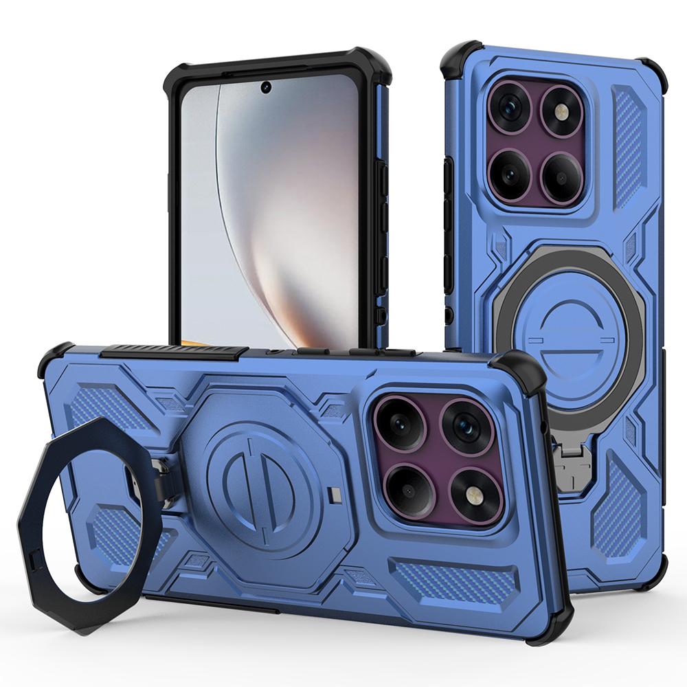 For Motorola Edge 60 Pro 5G Magnetic Case Rotating Metal Kickstand Shockproof PC+TPU Phone Back Cover