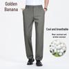 Men's Silk Blend Iron-Free Straight-Leg Business Pants