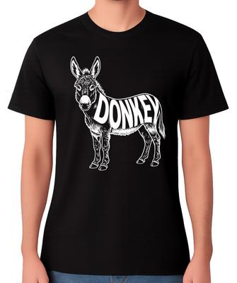 Donkey Farm Animal Illustration Unisex T-Shirt Rustic Country Tee
