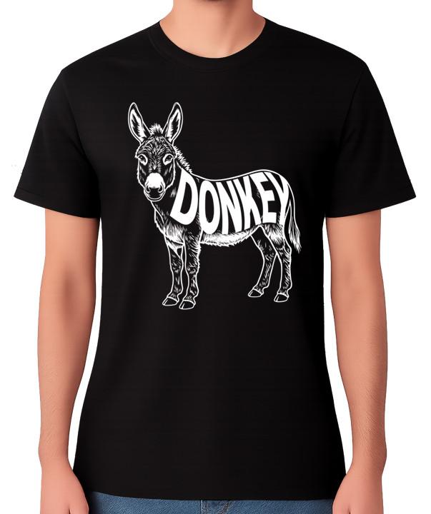Donkey Farm Animal Illustration Unisex T-Shirt Rustic Country Tee S разноцветный