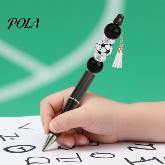 Creative Pen Making Crafts Beaded Ballpoint Kit, with Sports Beads DIY Craft Theme Pens Writing Stationery, for Football Fans Kids And Students School
