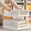 Stackable Wardrobe Drawer Cabinet Organizer Drawer Clothes Closet Storage Box Shelves Plastic Layered Partitions Storage Rack