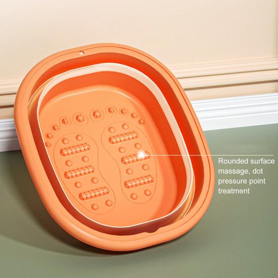 Folding Footbath with Lid Dual-State Switching One-Touch Foldable Design Foot Basin Ergonomic Anti-aging Pet Paw Care Tool