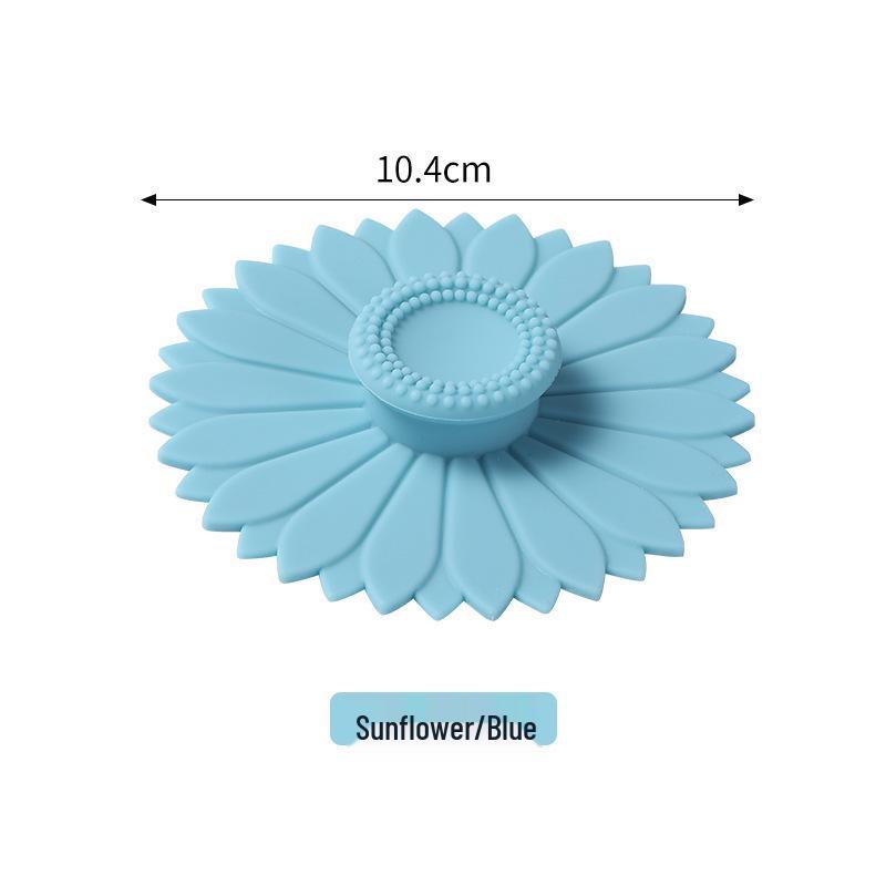 Nordic Color Silicone Sunflower Cup Lid - Dustproof, Anti-Fall, Food-Grade Sealing Cover for Teacups and Coffee Cups.