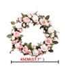 45CM Elegant Pink Peony Wreath Garland Floriation Decoration Hanging for Door Wedding Festival