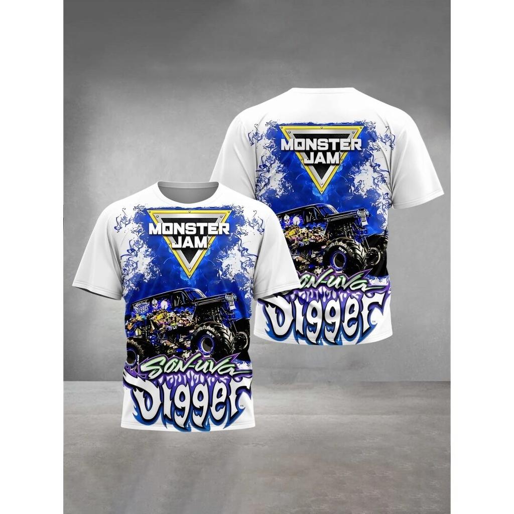3D Printed Cartoon Truck Print Children's Clothing Outdoor Kids T-Shirt Top for Boys and Girls