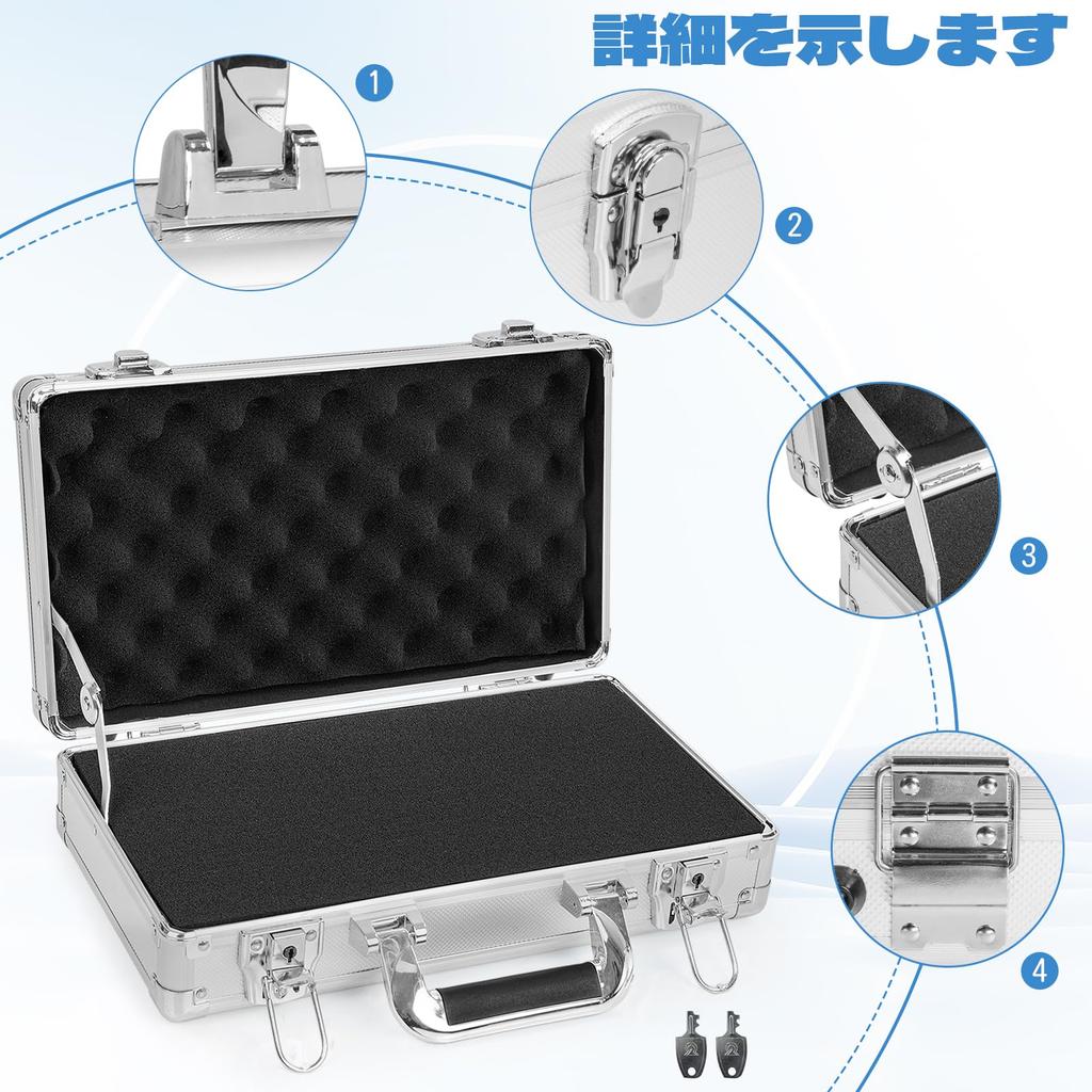 TORIBIO Aluminum Tool Large Attache Case with Block Protective Tool Case for Precision High Dedicated Storage Impact Resistant Case, Cushioning,