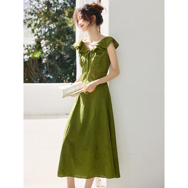 Mohan Yimei French Ruffle A-Line Midi Dress