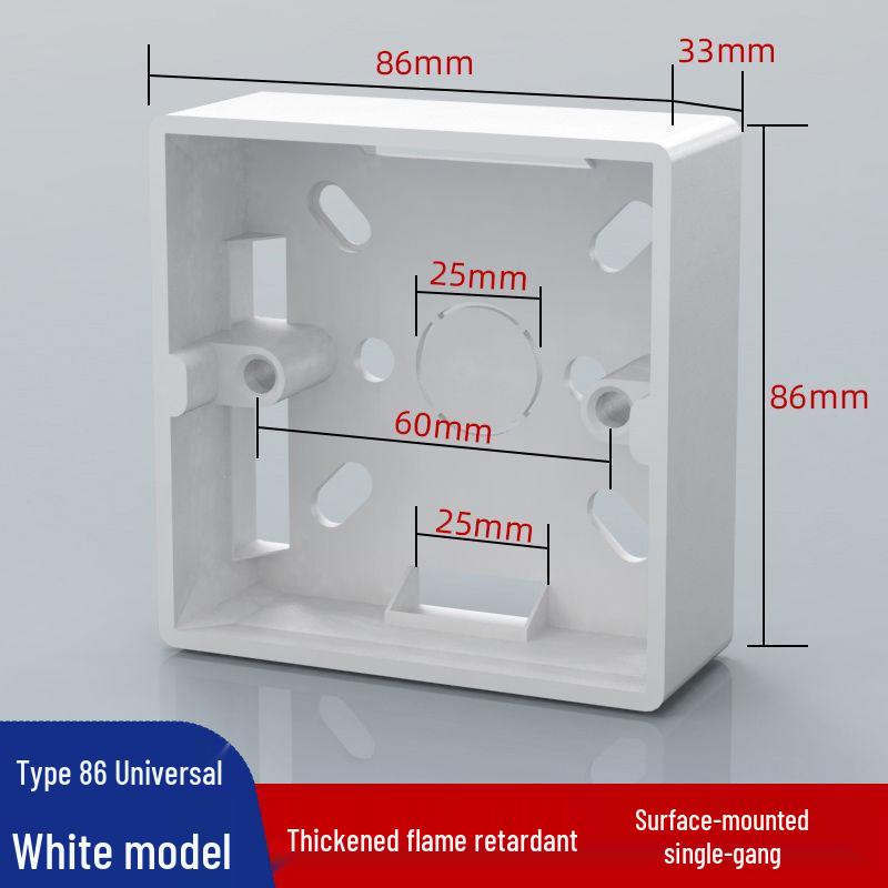 Type 86 Surface Mount PVC Junction Box for Concealed Wiring