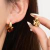 Exquisite Amber Square Ear Buckle, Fresh And Versatile Sugar Cube Crystal Earrings, Women'S Niche Design, Great-Looking Ear Jewelry