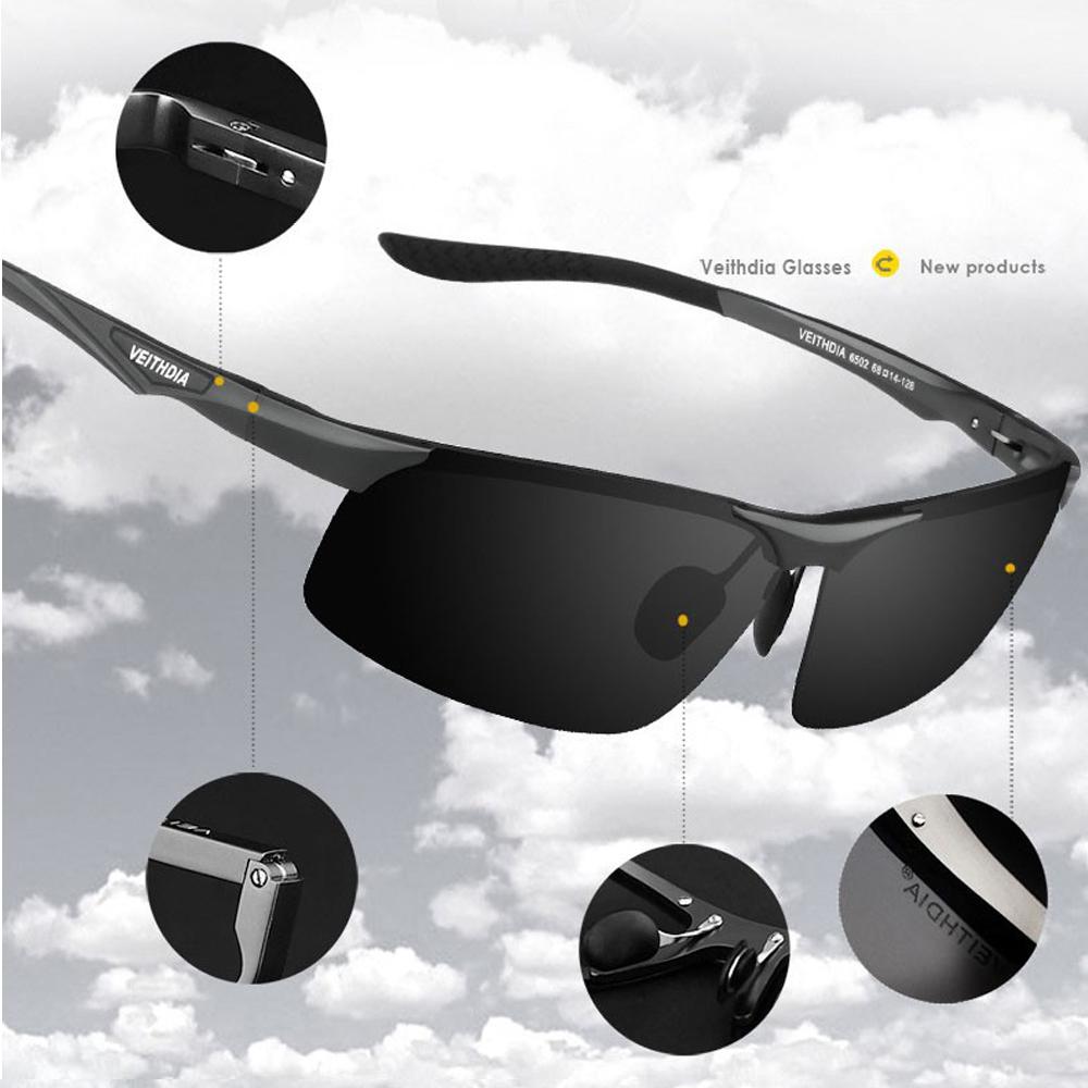 VEITHDIA Aluminum Magnesium Men's Polarized VU400 Sun Glasses Night Vision Mirror Male Eyewear Sunglasses Goggle Oculos 6502