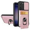 Armored Case for Samsung Galaxy S23, Camera Slide Card Slot, Rose Gold