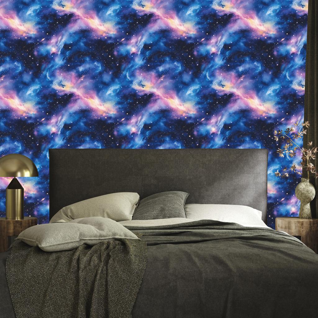 Watercolor Galaxy Blue and Blue Wallpaper, Fine Detail 50x1000