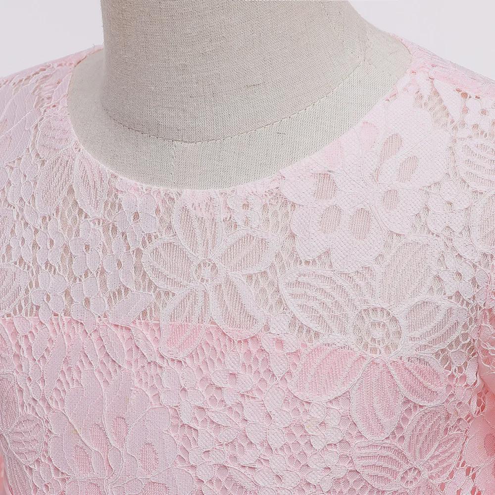 Langärmeliges mehrlagiges Tüll-Blumenmädchenkleid für Hochzeiten und Aufführungen