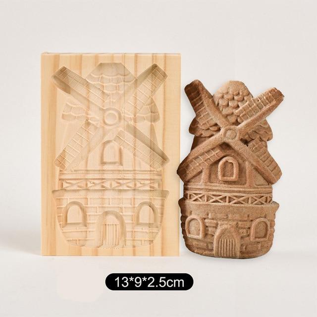 Wooden Cookie Mold Household Gingerbread Cake Mould Press Christmas 3D Biscuit Embossing Molds Bakery Gadget Kitchen Supplies