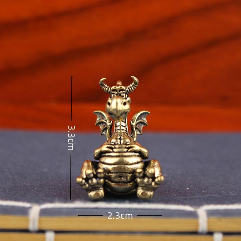 Fengshui Čínská socha létajícího draka Figurky Vintage mosazné Šťastné zvíře Dekorativní figurky Domácí dekorace Ozdoby Řemesla